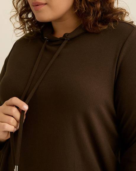Long-Sleeve Waffle Knit Hoodie