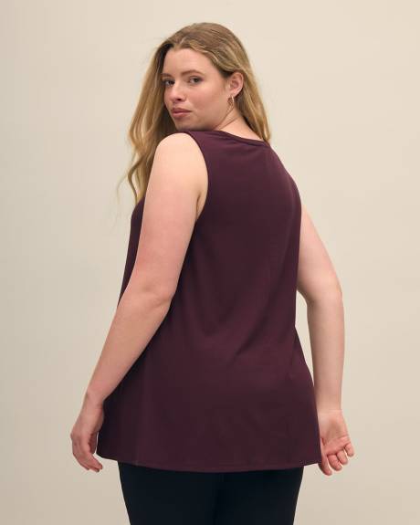 Camisole longue évasée en tricot côtelé