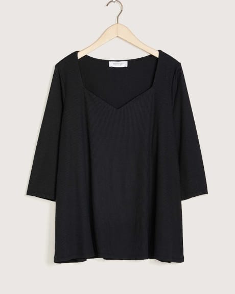 3/4-Sleeve Sweetheart Top - Addition Elle