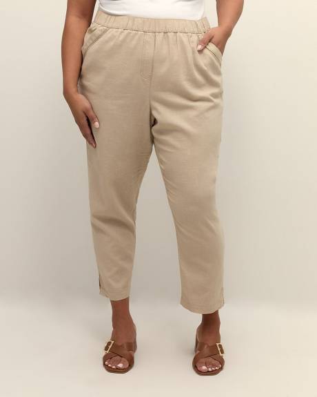 Linen Blend Tapered-Leg Pant