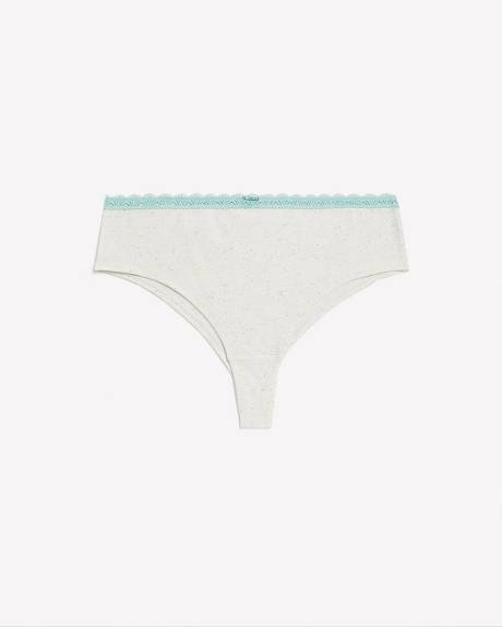 Heather Cotton Cheeky Brief with Lace Trim - ti Voglio