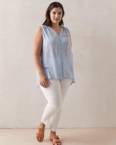 Printed Sleeveless Pop-Over Blouse - In Every Story