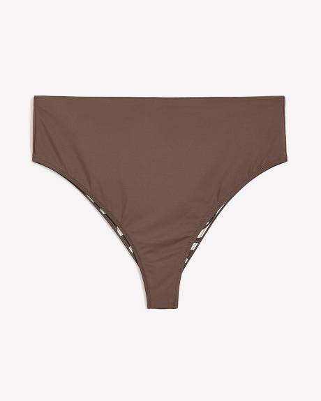 Culotte de bikini réversible coupe cheeky à taille haute
