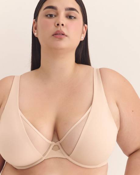 Unlined Bra with Underwire and Mesh - Déesse Collection