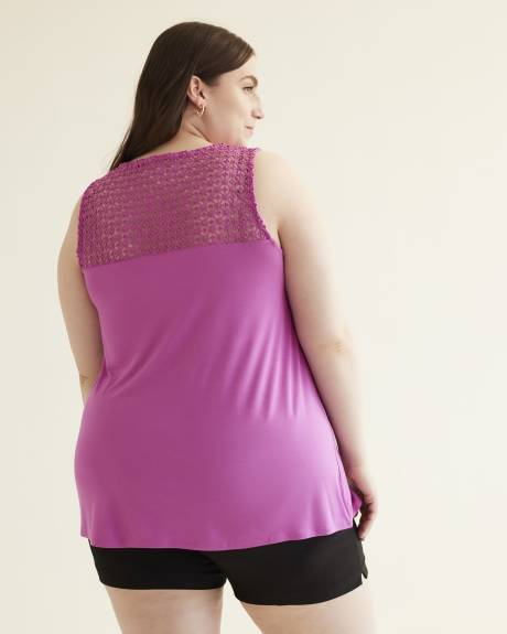Responsible, Sleeveless Knit Top with Crochet
