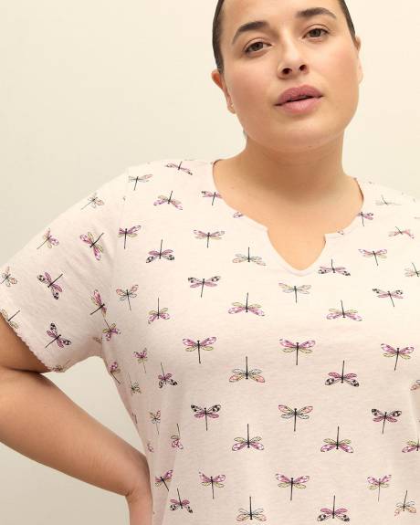 Chemise de nuit chinée à manches courtes - ti Voglio
