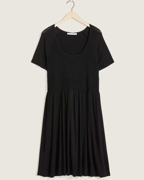 Fit And Flare Dress With Smocking Details - In Every Story