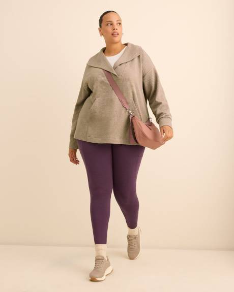 Pull texturé chiné avec col large - Active Zone
