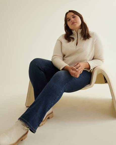 Mock-Neck Long-Sleeve Sweatshirt