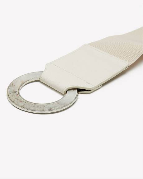Wide Elastic Belt with Round Buckle
