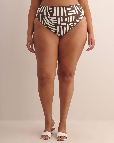 Culotte de bikini réversible coupe cheeky à taille haute