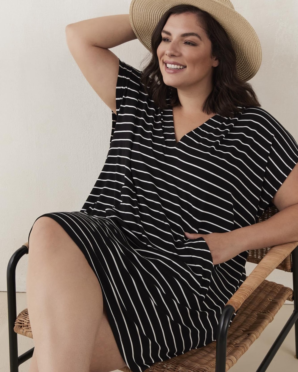 Responsible, Striped Swim Cover Up with Hood Active Zone Penningtons