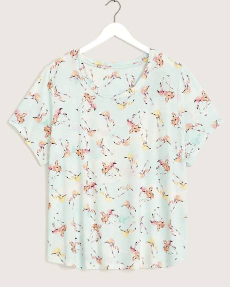 Responsible, Flamingo Pyjama Tee with Twisted Crewneck - ti VOGLIO