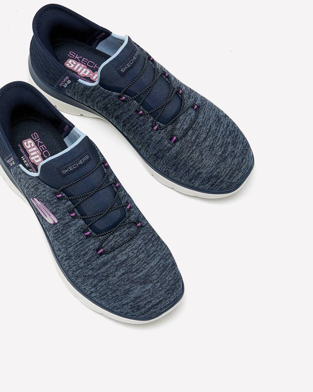 Skechers wide width slip on sneakers deals