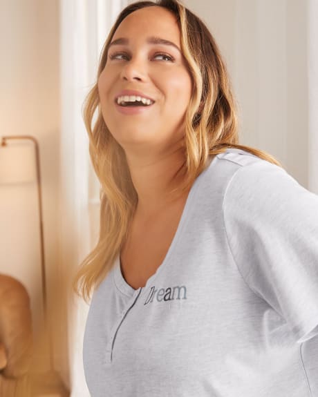 Heather PJ T-Shirt With Print - tiVOGLIO