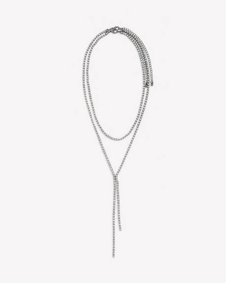 Two-Layer Rhinestone Necklace