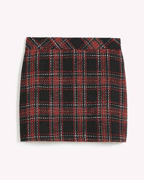 Plaid Tweed Mini Skirt