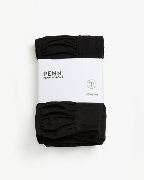 Responsible, Black Legging with Side Ruched Band - PENN. Essentials