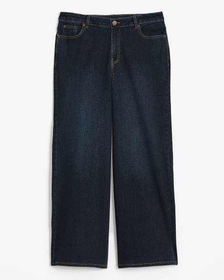 Jean taille haute à jambe très évasée, tissu responsable - Addition Elle