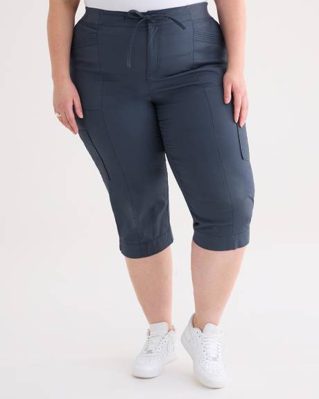 Cotton Capri with Ribbed Waistband