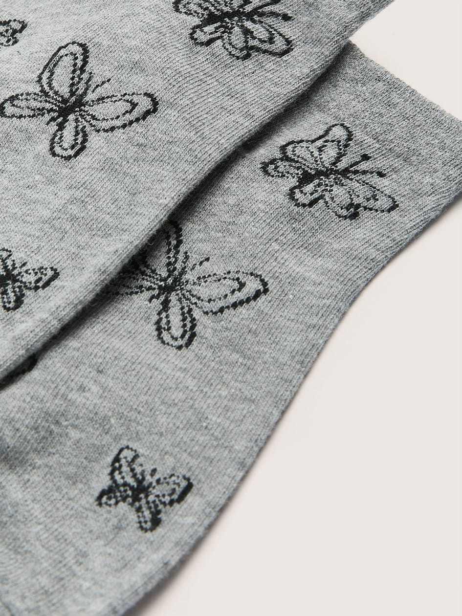 Chaussettes courtes à motifs de papillons