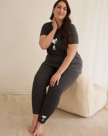 Legging de nuit à pois avec imprimé Snoopy - ti Voglio