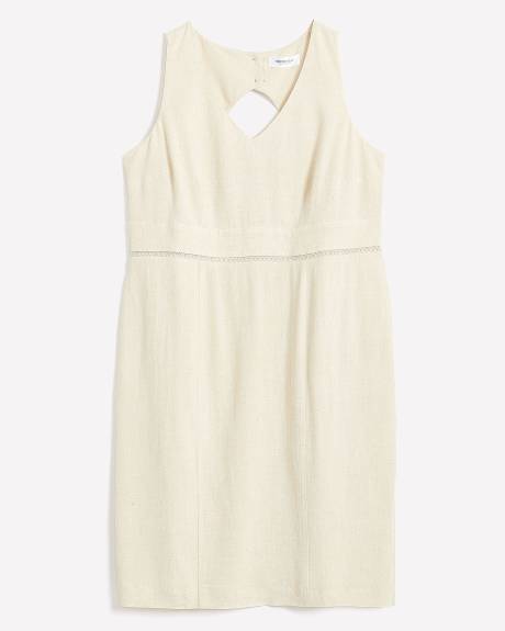 Sleeveless Straight-Fit Woven Dress - Addition Elle