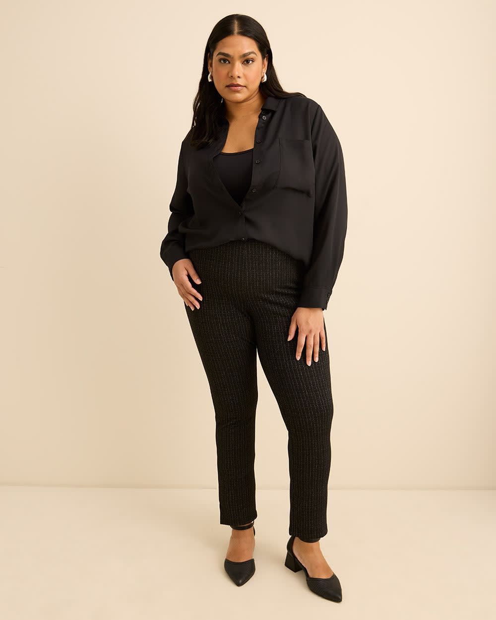 Textured Grid Pattern Crop Legging