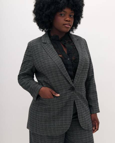 Plaid Fitted Blazer - Addition Elle