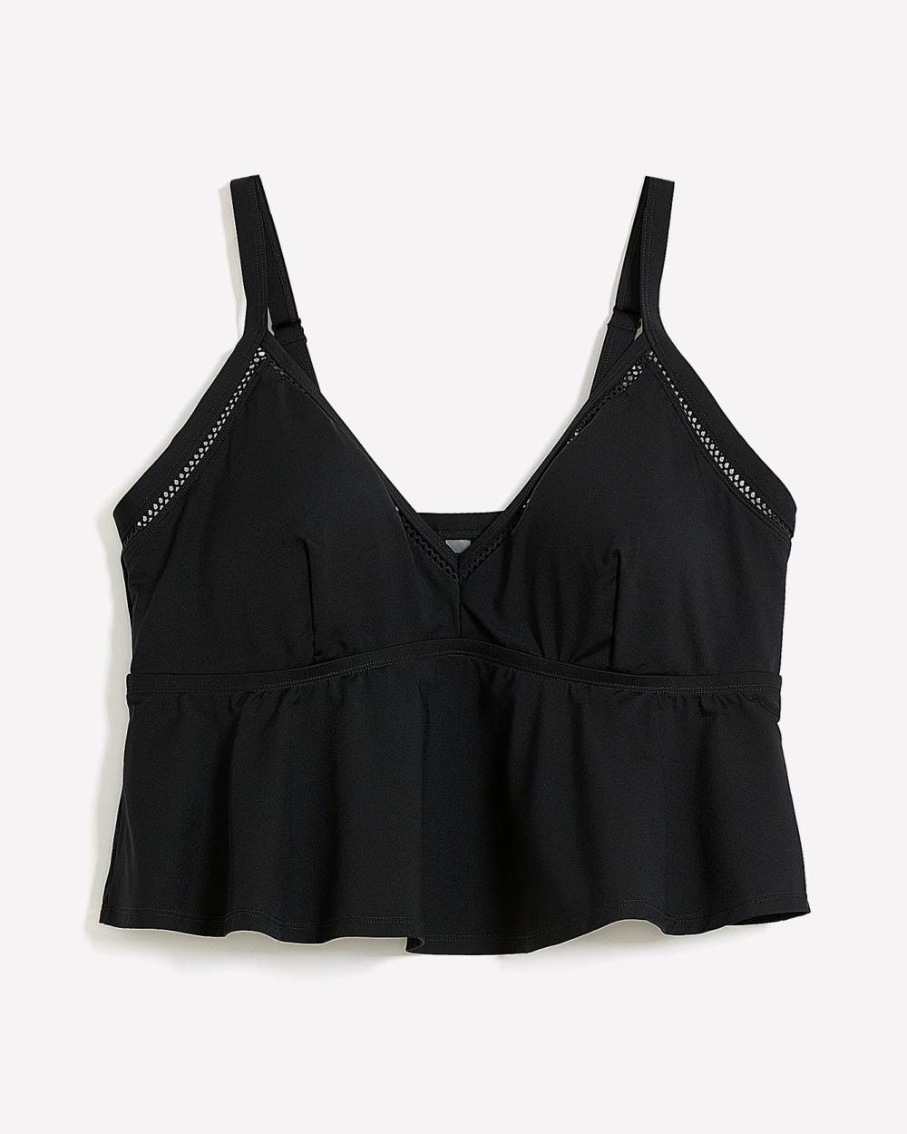 Longline Bikini Top with Crochet Details Penningtons