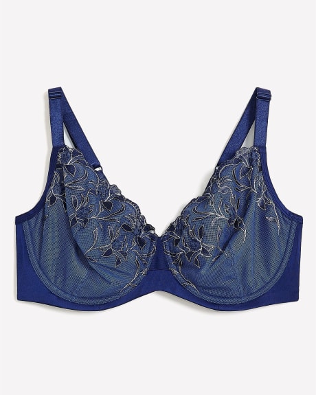 Unlined Plunge Balconette Bra with Embroidery - Déesse Collection