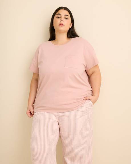 Mid-Flare Ankle-Length Ribbed Pyjama Bottoms - ti Voglio