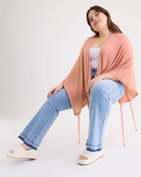Knitted Cape with Picot Trim