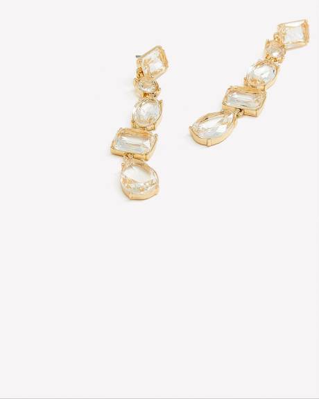 Linear Stone Drop Earrings