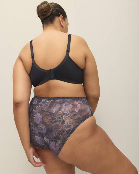 High-Cut Blue Floral Lace Brief - Déesse Collection