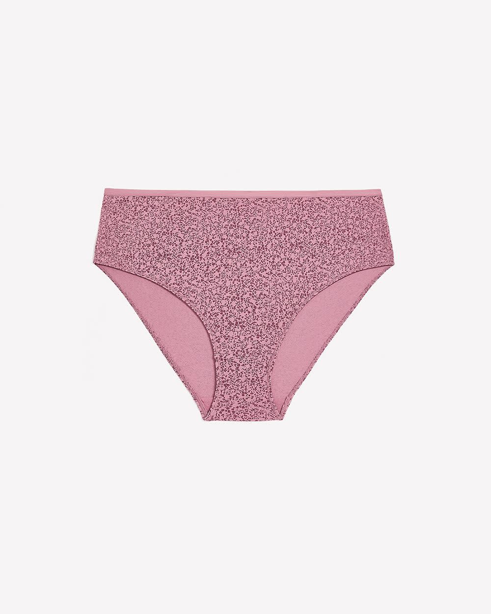 High-Cut Rose Textured Cotton Brief - ti Voglio