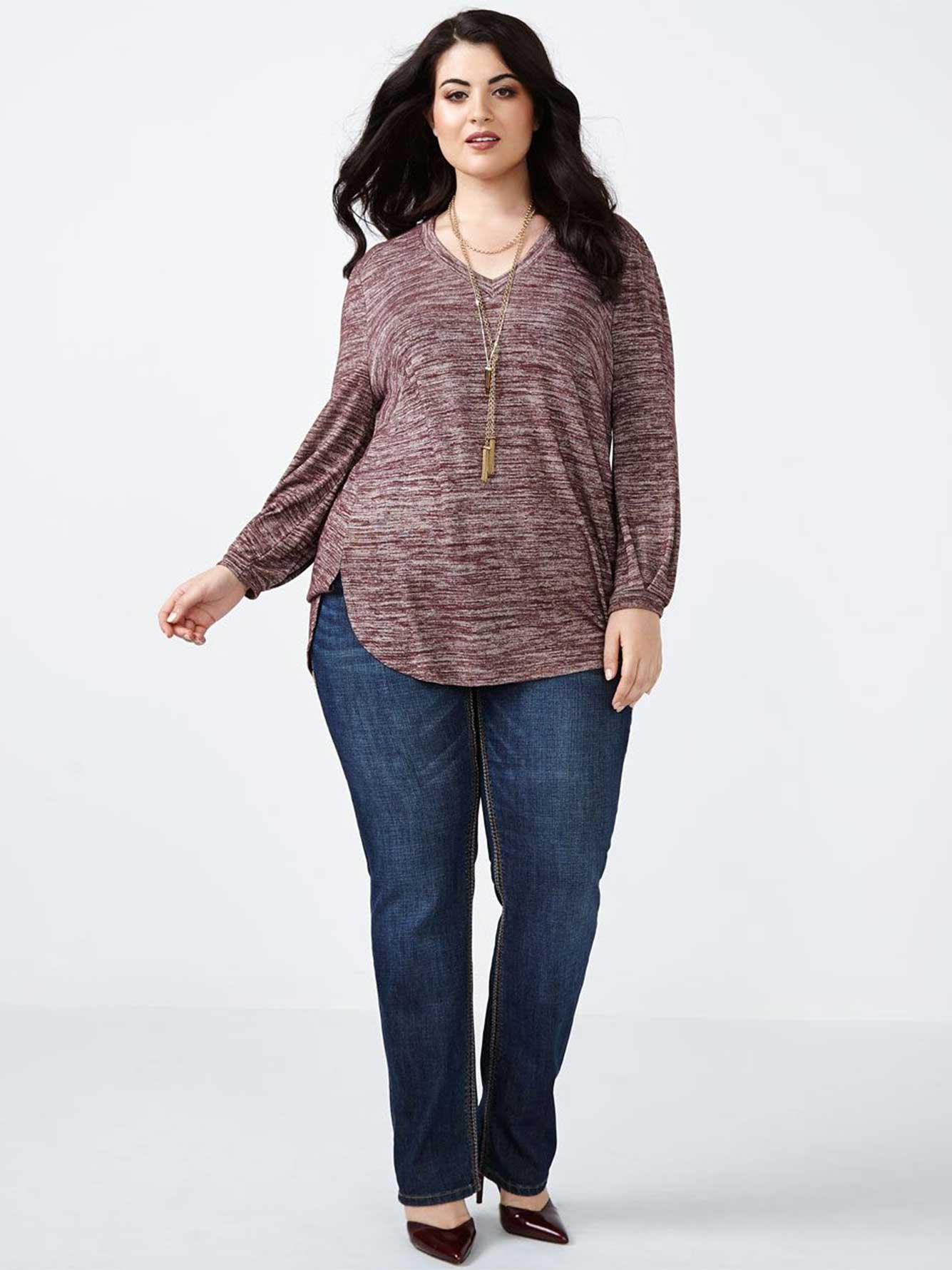 MELISSA McCARTHY Two-Toned Knit Top | Penningtons