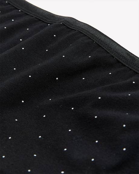 Culotte garçonne en coton noir à pois avec élastique scintillant - ti Voglio