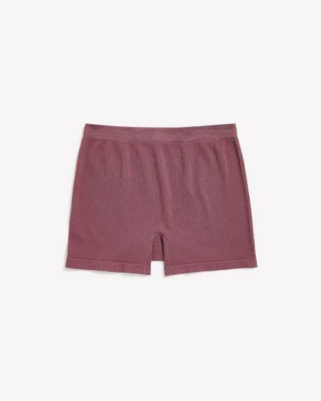 Purple Seamless Ribbed Knit Boyshort - ti Voglio