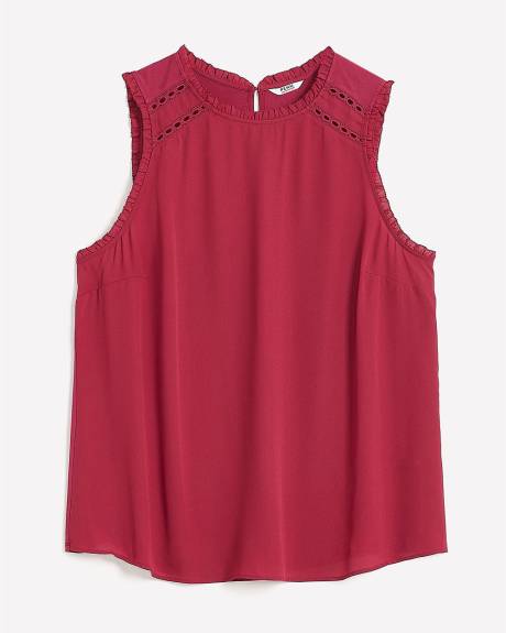 Blouse sans manches bimatière, tissu responsable