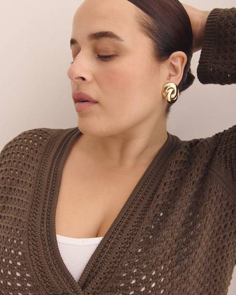 Long-Sleeve Crochet Cardigan