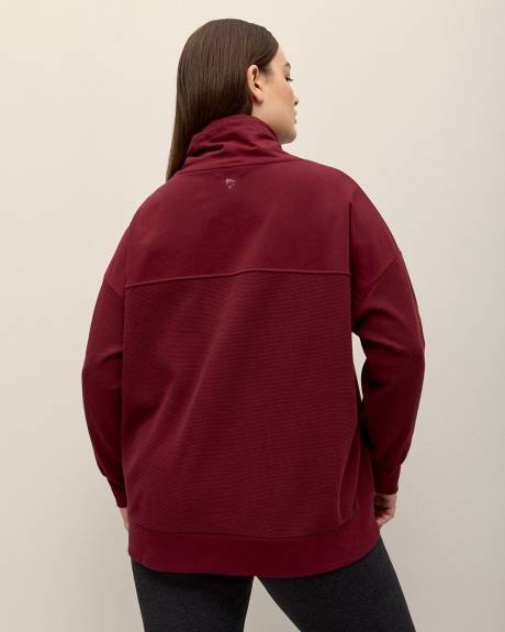 Pull en tricot gaufré avec col cheminée - Active Zone