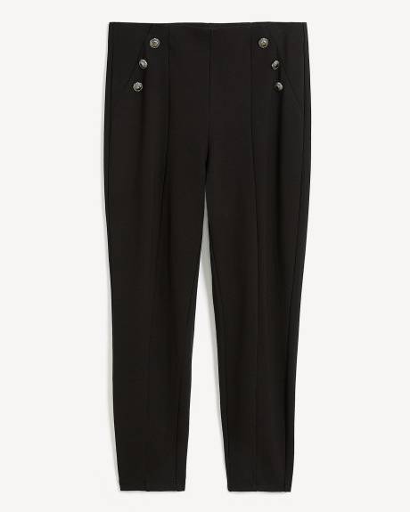 Black Ponte de Roma Skinny-Leg Sailor Pant - Addition Elle