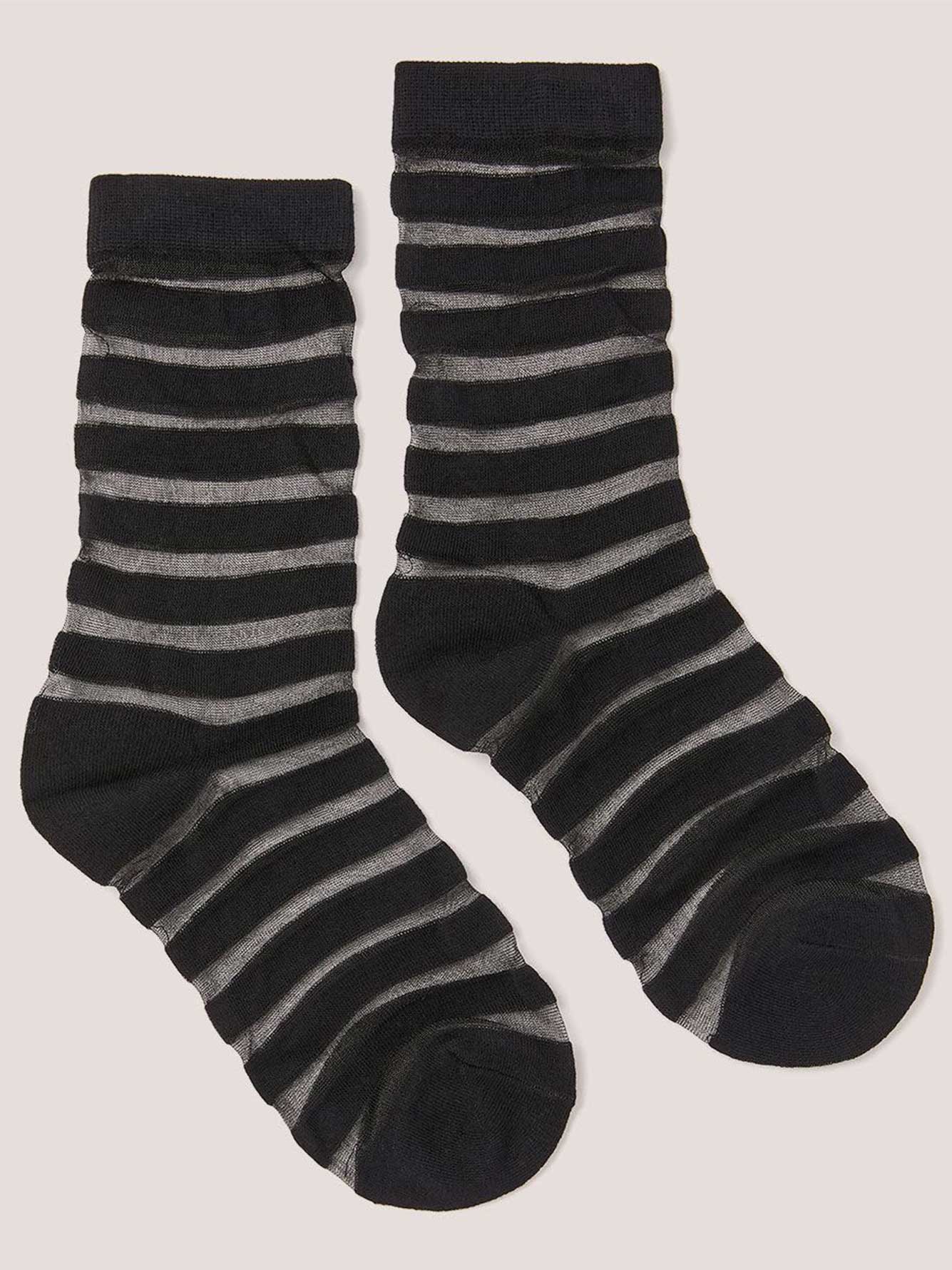 Single Pair of Socks with Mesh Stripes | Penningtons