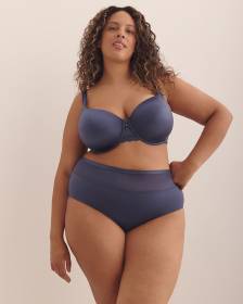 Blue Satin Brief with Mesh Band - ti Voglio