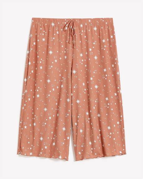 Pantalon pyjama capri côtelé à imprimé d'étoiles - ti Voglio