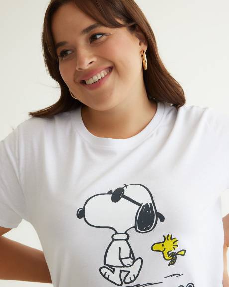 Cotton Blend T-Shirt with Snoopy Print - PENN. Essentials