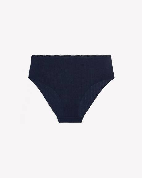 Solid High-Cut Pointelle Brief with Picot Elastic - ti Voglio