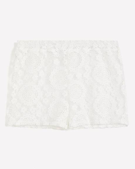 White Textured Cover-Up Short - Cover Me