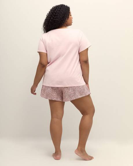 Ensemble de pyjama t-shirt et boxer rose - ti Voglio